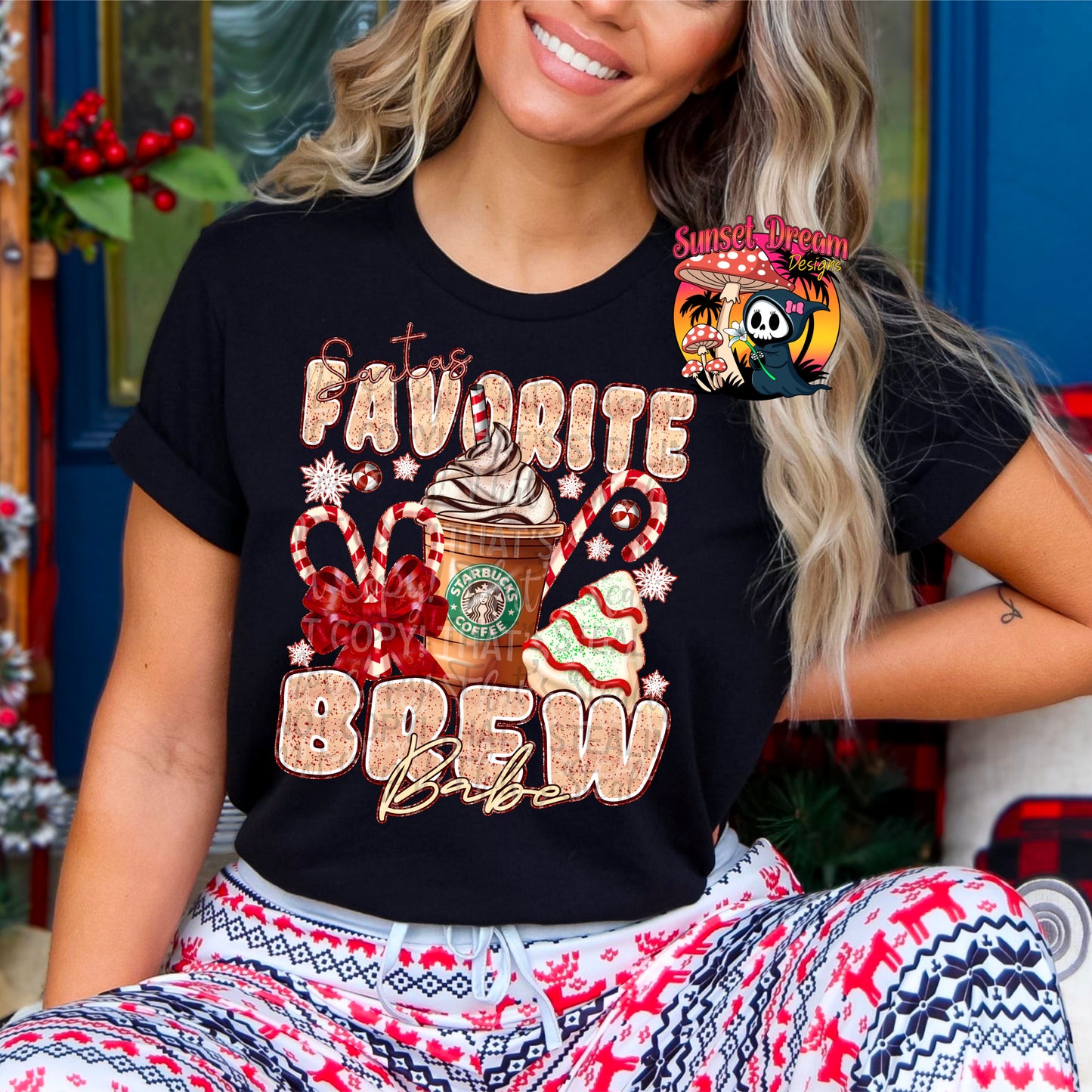 Santa’s Favorite Brew Babe T-SHIRT & HOODIE