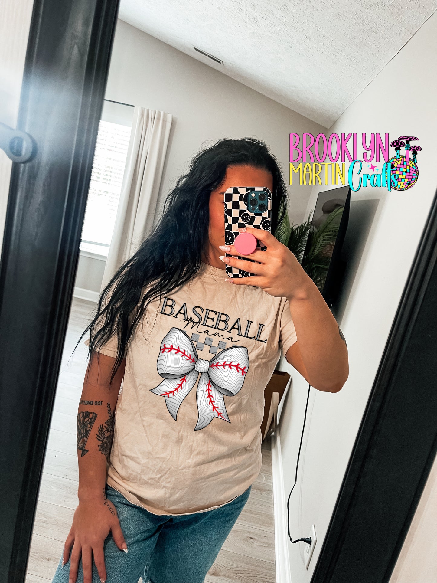 Baseball Mama Bow T-SHIRT & HOODIE