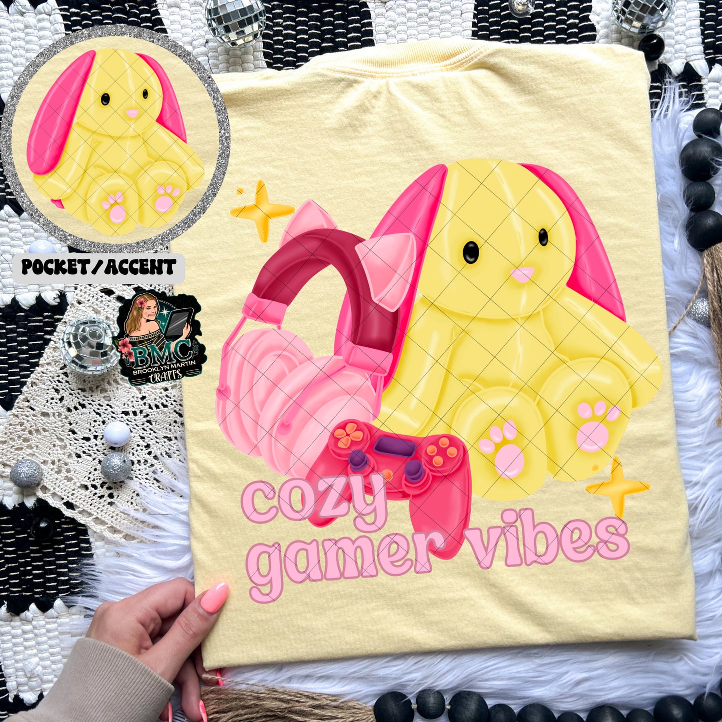 Cozy Gamer Vibes (Bunny) T-SHIRT & HOODIE