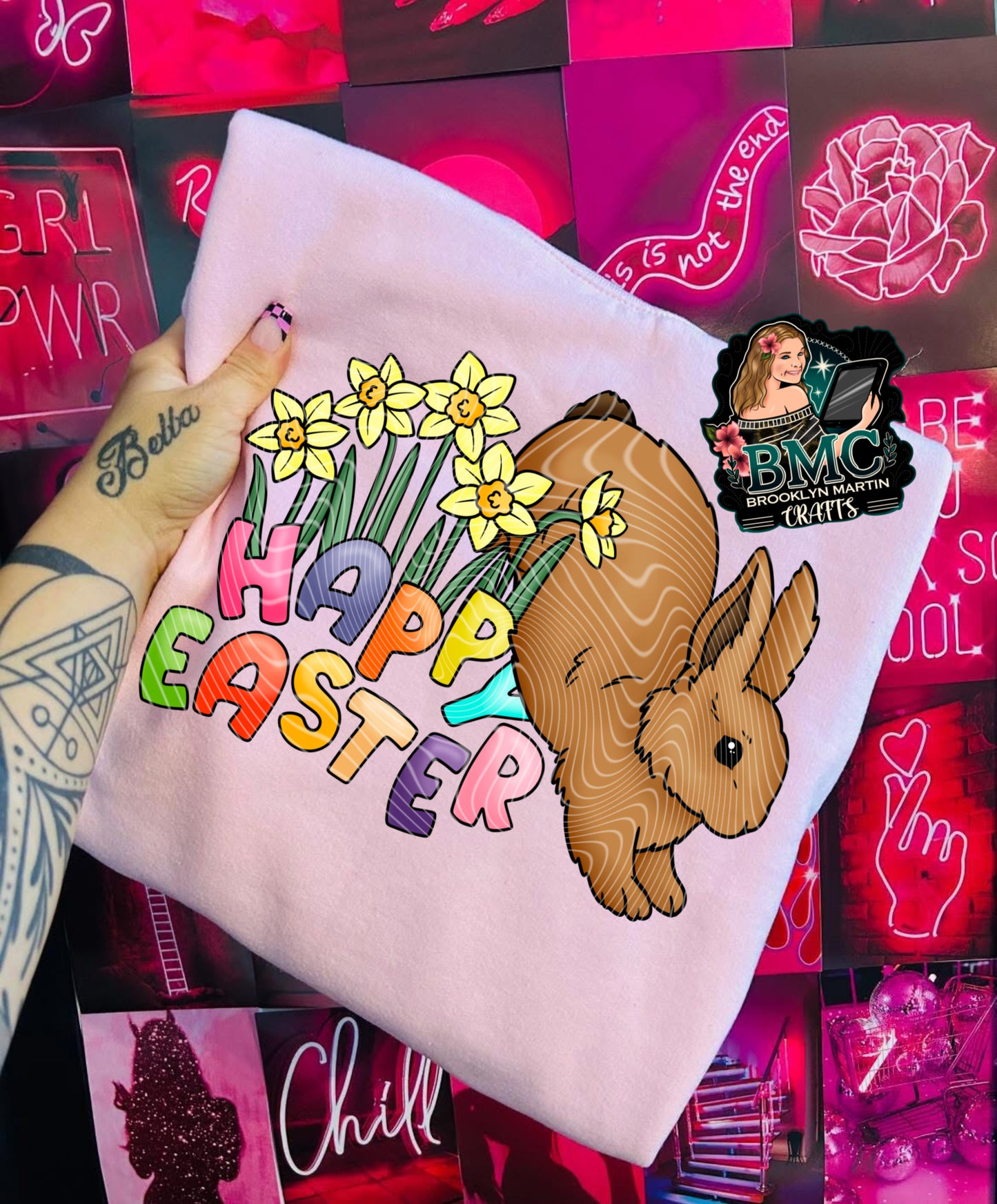 Happy Easter (Brown bunny) T-SHIRT & HOODIE