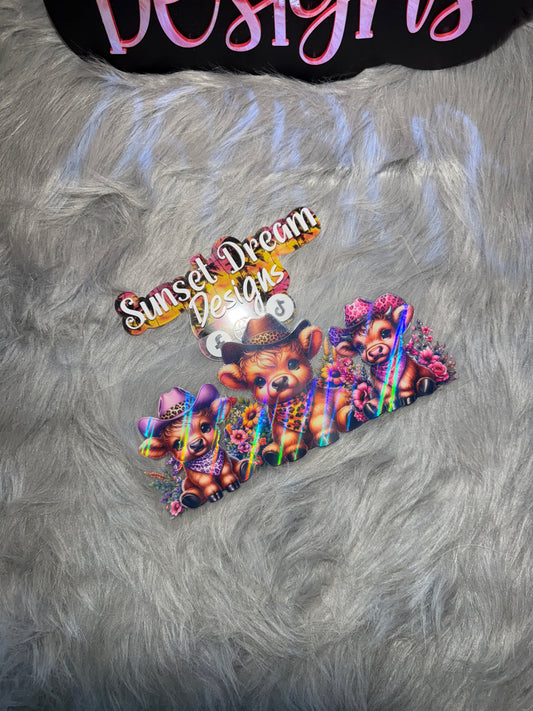 Cowgirl Highland With Sunflowers (Holographic) 087