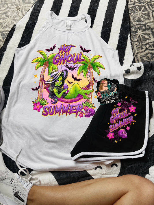 Hot Ghoul Summer with Background T-SHIRT & HOODIE